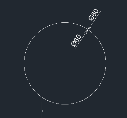 AutoCADの直径寸法記入例